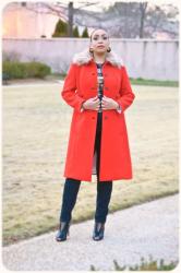 Simplicity 4403 - Fur-Trimmed Red Wool Coat!