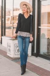 Faux Layered Peplum Top