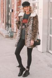 Faux Fur Leopard Coat