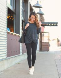 Classic White Sneakers + Twist Top