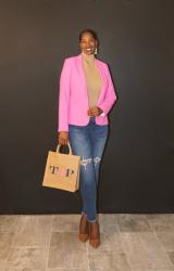 Tall Bright Pink Blazer Outfit Recreation