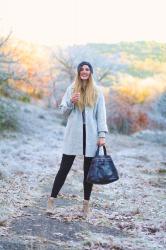 Manteau oversize gris