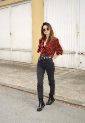 Red leopard print shirt