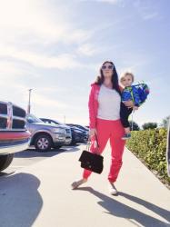 Gap sweat suit. Traveling with kids.