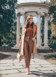 Inspired By Meghan Markle in Camel and Brown