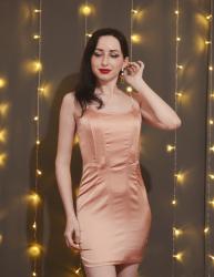 Pink Satin Dress❤Femmeluxefinery