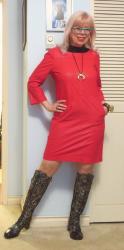 Red Jammy Dress and Brocade Boots