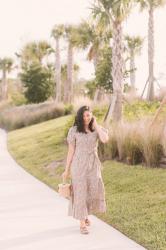 Floral Puff Sleeve Dress For Spring