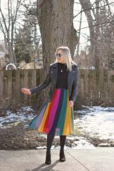 What to Wear with a Pleated Midi Skirt in the Winter + TFF Linkup!