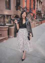 Two Ways to Wear a White Leopard Midi Skirt