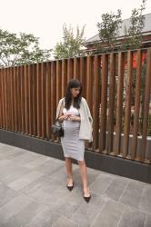 A transitional maternity outfit