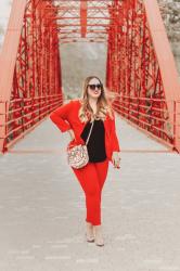 Passion red; with Shein, Menbur & Sunglass L.A.