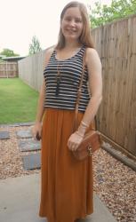 Striped Tanks and Thrifted Maxi Skirts With Rebecca Minkoff MAB Camera Bag