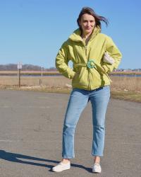 Easy Being Green In A Corduroy Coat And Kick-Flares