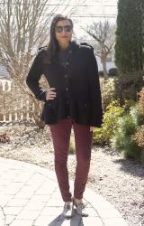 {outfit} Styling a Chunky Cardigan with Skinny Jeans and Loafers