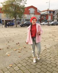 Look en rose et rouge