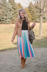 Rainbow Pleated Skirt 3 Ways & Confident Twosday Linkup 