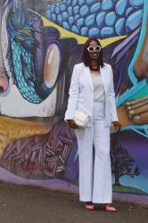 Women’s Tall White Suit from Banana Republic