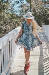 Amazon Snake Print Dress & Cowboy Boots