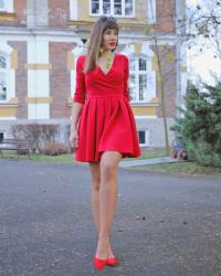 perfect red flared dress