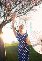 Dots & Blossoms || The Pretty Dress Company Hourglass Pencil Dress