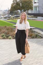Spring Style: Paper-Bag Waist Pants + Pintucked Blouse