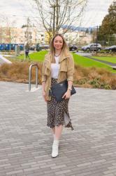 Spring Style: Satin Midi Skirt + Cropped Tee