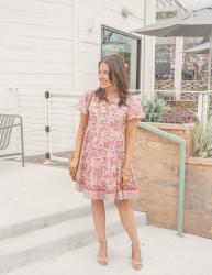 Pink Vintage Floral Dress