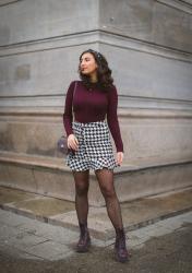 Houndstooth Mini Skirt Outfit