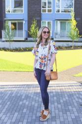 Spring Style: Floral Peplum Top + Espadrille Wedge Sandals