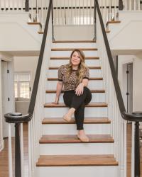 Banister and Riser Stair Makeover (and how-to DIY)