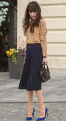 Here’s a Classic Midi Skirt and Sweater Combo for Cold Snap in May – Every May