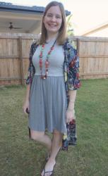 2 Ways To Wear A Grey Skater Dress: Colourful and Simple | Weekday Wear Link Up