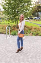 Spring Style: Bodysuit + Distressed Jeans + Statement Belt