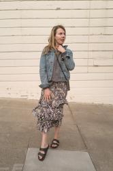 What to wear with a tiered midi skirt