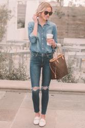 How to Wear a Chambray Shirt – 9 Chambray Shirt Outfits
