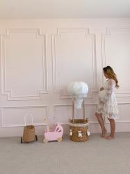 Baby Girl’s Pink Nursery Accent Wall