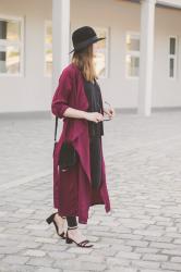 Burgundy trench coat