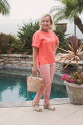 Style a Checkered Pants Outfit in Orange