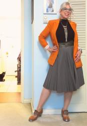 Orange Accents and Grey Pleated Flashback