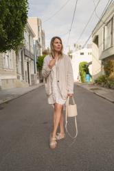 What to wear with a white linen shirtdress