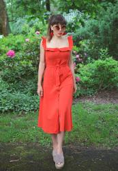 summer red dress