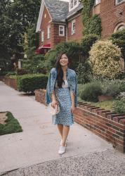 Two Ways to Wear a Blue Floral Midi Skirt