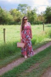 Maxi Dress Outfit With A Matching Face Mask