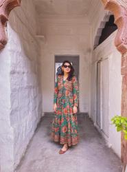 Block Print Afghani Dress