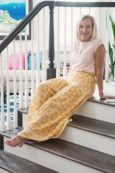 Pleated Wide Leg Pants in Breezy Yellow