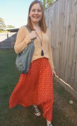 Maxi Skirts and Marl Knits With Balenciaga Day Bag | Weekday Wear Link Up