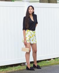 Lemon Printed Shorts 