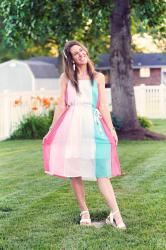 Thursday Fashion Files Link Up #265 – Cheerful Summer Dress in the Sweetest Popsicles Hues