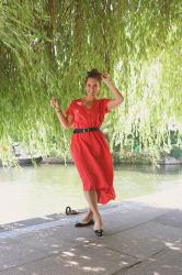 Red Dress on the London Canals